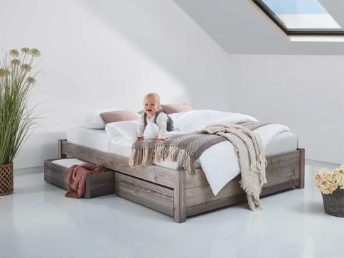 Platform Storage Bed (No Headboard) Wooden Bed
